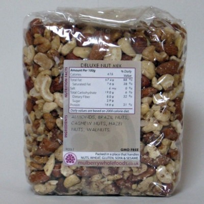 Buy Mulberry Bush Wholefoods Deluxe Nut Mix 500g Dried Nuts Online − UK Supplier