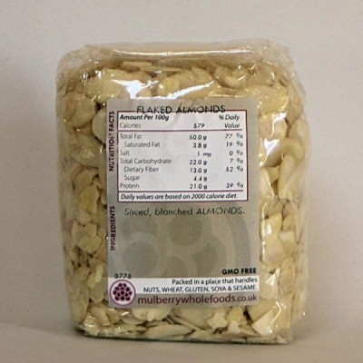 Buy Mulberry Bush Wholefoods Flaked Almonds 250g Dried Nuts Online − UK Supplier