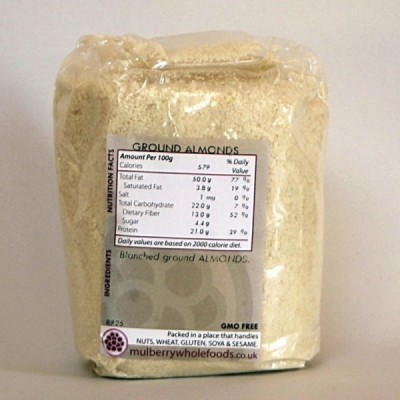Buy Mulberry Bush Wholefoods Ground Almonds 250g Dried Nuts Online − UK Supplier