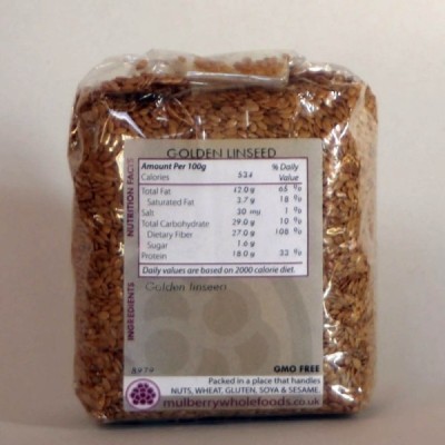 Buy Mulberry Bush Wholefoods Organic Golden Linseed 250g Dried Seeds Online − UK Supplier