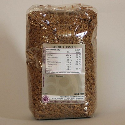 Buy Mulberry Bush Wholefoods Organic Golden Linseed 500g Dried Seeds Online − UK Supplier