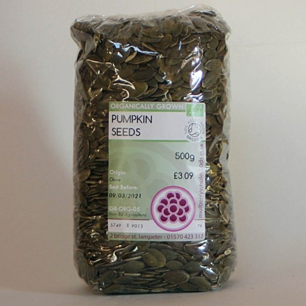 Mulberry Bush Wholefoods Organic Pumpkin Seeds 500g