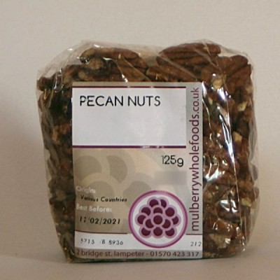 Buy Mulberry Bush Wholefoods Pecan Nuts 125g Dried Nuts Online − UK Supplier