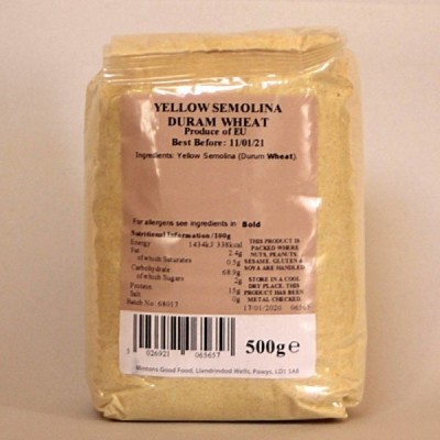 Buy Mulberry Bush Wholefoods Yellow Semolina 500g Flours & Bread Mixes Online − UK Supplier