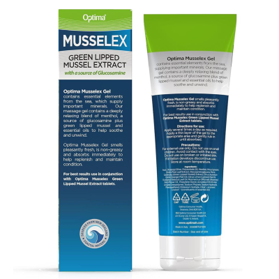 Buy Optima Musselex Gel - 125ml Balms & Ointments; Bone Muscle & Joints Online − UK Supplier