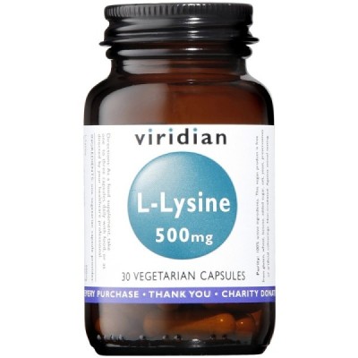 Buy Viridian L-Lysine 500mg Veg Caps from Mulberry Wholefoods online UK Supplier.
