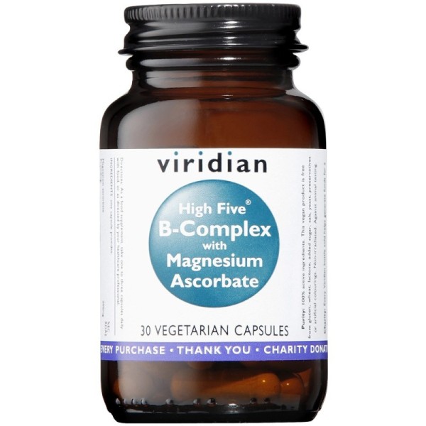 Viridian HIGH FIVE B-Complex + Mag Ascorbate - 30 Veg Caps