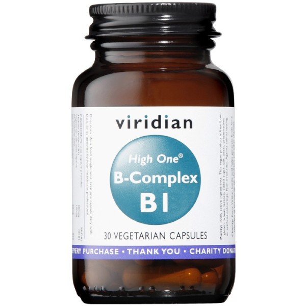 Viridian HIGH ONE Vitamin B1 + B-Complex - 30 Veg Caps