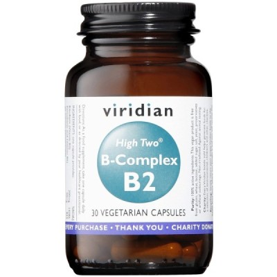 Buy Viridian HIGH TWO™ Vitamin B2 with B-Complex Veg Caps from Mulberry Wholefoods online UK Supplier.