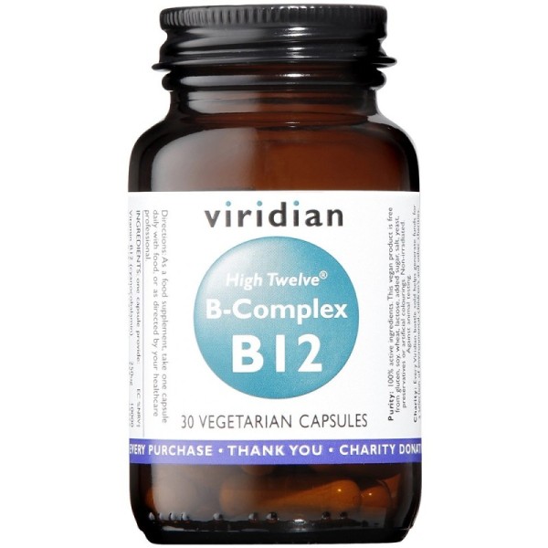 Viridian HIGH TWELVE Vitamin B12 + B-Complex - 30 Veg Caps