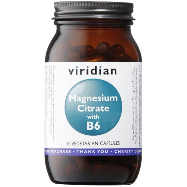 Viridian Magnesium Citrate (100mg) + B6 (25mg) - 90 Veg Caps