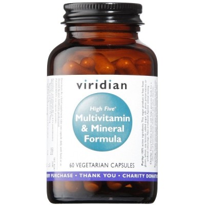 Buy Viridian HIGH FIVE™ Multivitamin & Mineral Formula Veg Caps  from Mulberry Wholefoods online UK Supplier.