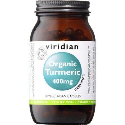 Buy Viridian Organic Turmeric 400mg Veg Caps from Mulberry Wholefoods online UK Supplier.