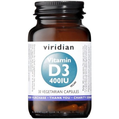 Buy Viridian Vitamin D3 (Vegan) 400iu Veg Caps from Mulberry Wholefoods online UK Supplier.