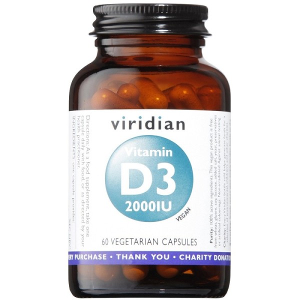 Viridian Vitamin D3 2000iu - 60 Veg Caps