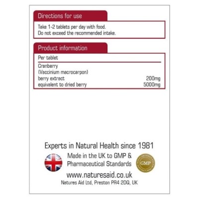 Natures Aid Cranberry 200mg (5000mg equiv) 90 Tablets