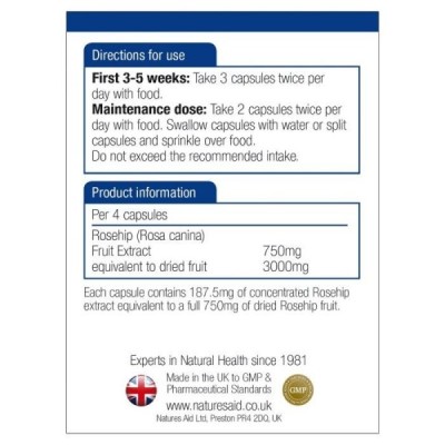 Natures Aid Rosehip 750mg 120 Vcaps