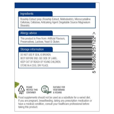 Natures Aid Rosehip 750mg 120 Vcaps