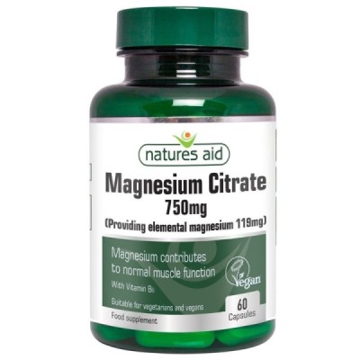 Natures Aid Magnesium Citrate 750mg 60 Capsules