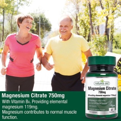 Natures Aid Magnesium Citrate 750mg 60 Capsules