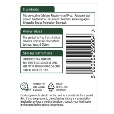 Natures Aid Raspberry Leaf 375mg (750mg equiv) 60 Tablets