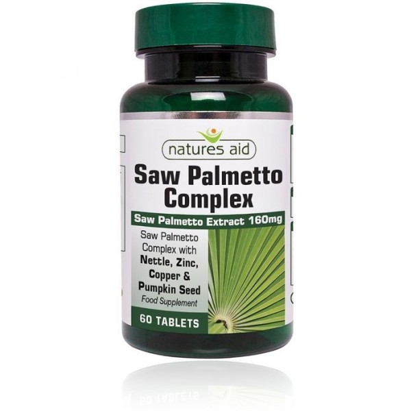 Natures Aid Saw Palmetto Complex with Nettle Zinc & Amino Acids 60 Tablets