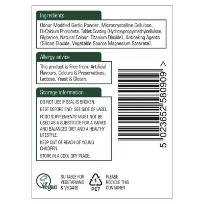 Natures Aid Garlic concentrated 2000ug Allicin 90 Tablets
