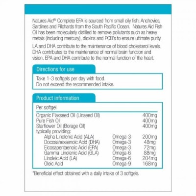 Natures Aid Complete EFA (Omega 3 6 + 9) 90 Softgels