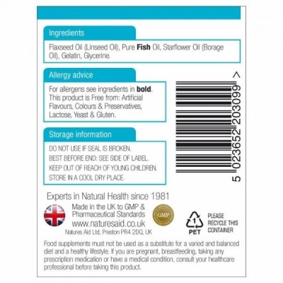 Natures Aid Complete EFA (Omega 3 6 + 9) 90 Softgels