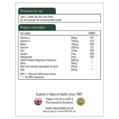 Natures Aid Hair Skin and Nails Formula 90 Tablets