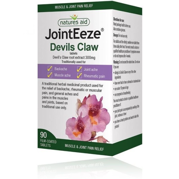 Natures Aid JointEeze 300mg (Equivalent 1050-1500mg of Devils Claw root) 90 Tablets