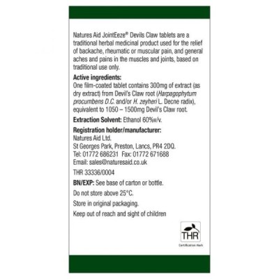 Natures Aid JointEeze 300mg (Equivalent 1050-1500mg of Devils Claw root) 90 Tablets