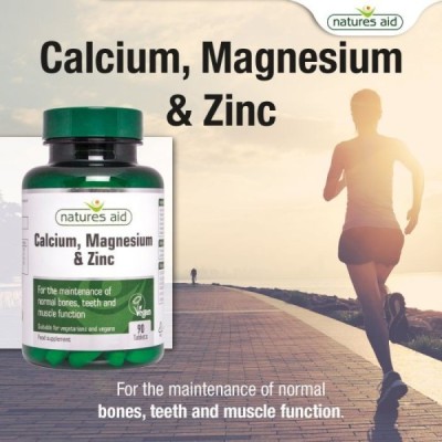 Natures Aid Calcium Magnesium + Zinc 90 Tablets