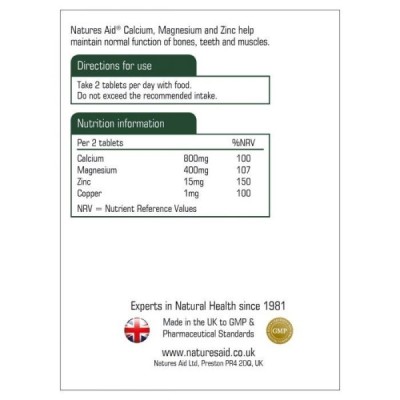 Natures Aid Calcium Magnesium + Zinc 90 Tablets