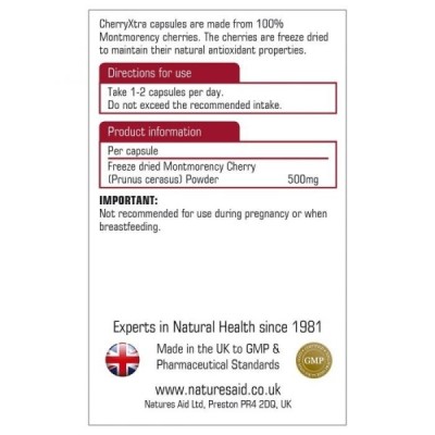 Natures Aid CherryXtra (providing 500mg of Freeze-dried Montmorency Cherries) 60 Vcaps