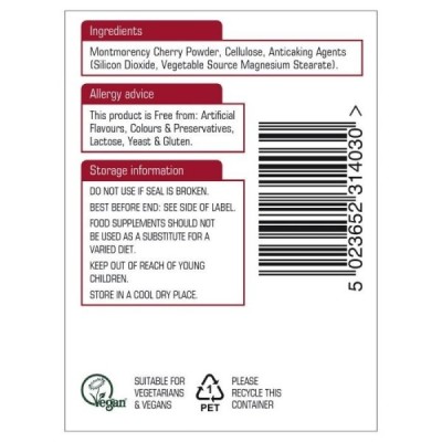 Natures Aid CherryXtra (providing 500mg of Freeze-dried Montmorency Cherries) 60 Vcaps