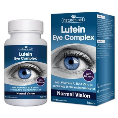 Natures Aid Lutein Eye Complex with 10mg Lutein Bilberry and Alpha Lipoic Acid 90 Tablets