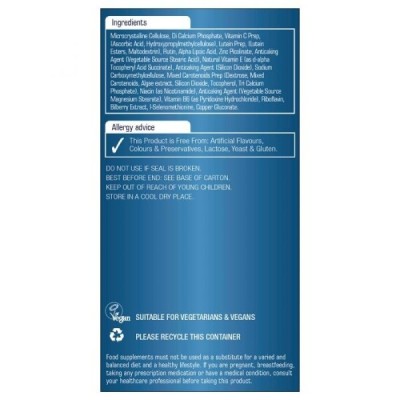 Natures Aid Lutein Eye Complex with 10mg Lutein Bilberry and Alpha Lipoic Acid 90 Tablets
