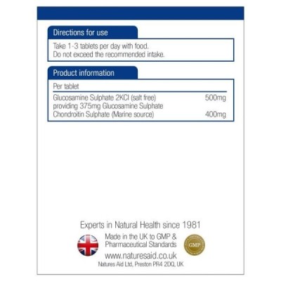 Natures Aid Glucosamine Sulphate 500mg + Chondroitin 400mg 90 Tablets