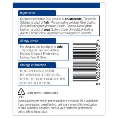 Natures Aid Glucosamine Sulphate 500mg + Chondroitin 400mg 90 Tablets