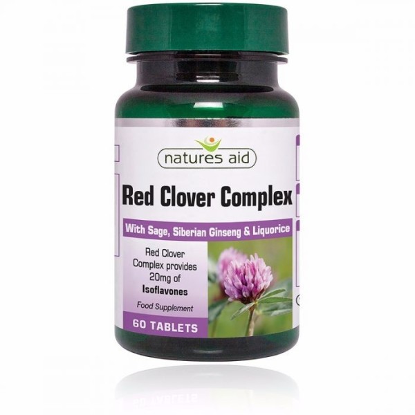 Natures Aid Red Clover Complex with Sage Siberian Ginseng & Liquorice 60 Tablets
