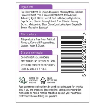 Natures Aid Red Clover Complex with Sage Siberian Ginseng & Liquorice 60 Tablets