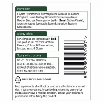 Natures Aid L-Lysine 1000mg 60 Tablets
