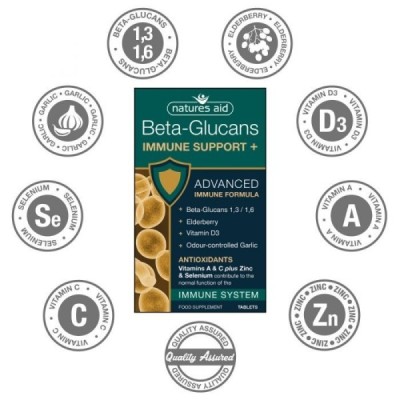 Natures Aid Beta-Glucans Immune Support+ 90 Tablets