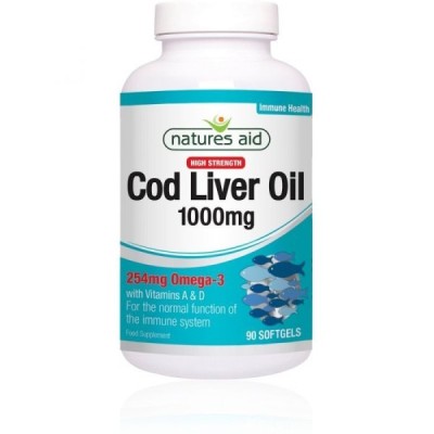 Natures Aid Cod Liver Oil (High Strength) 1000mg 90 Softgels