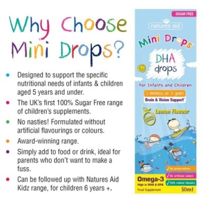 Natures Aid DHA Mini Drops for infants & children 50ml