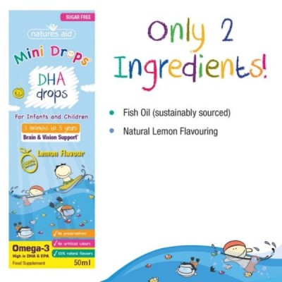 Natures Aid DHA Mini Drops for infants & children 50ml