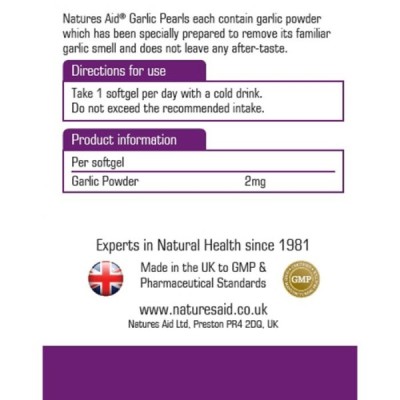 Natures Aid Garlic Pearls (Odourless) One-a-day 120 Softgels