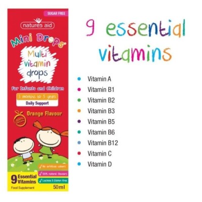 Natures Aid Multi-Vitamin Mini Drops for infants & children 50ml