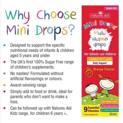 Natures Aid Multi-Vitamin Mini Drops for infants & children 50ml